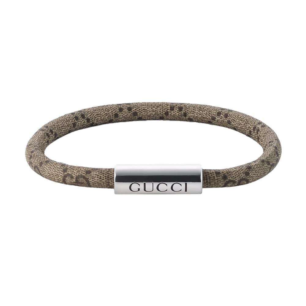 Bracciale Gucci Trademark GG Supreme beige ed ebano