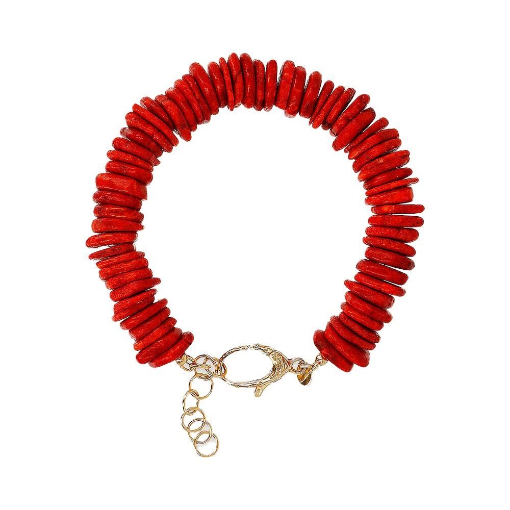 Bracciale in Argento 925 Placcato Oro Giallo 18kt con Rondelle in Pietra Naturale