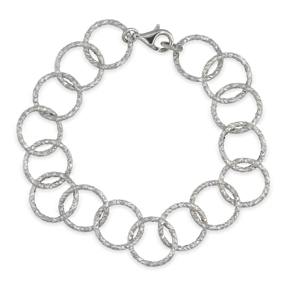Bracciale in Oro Bianco 18 Kt Cerchi Martellati