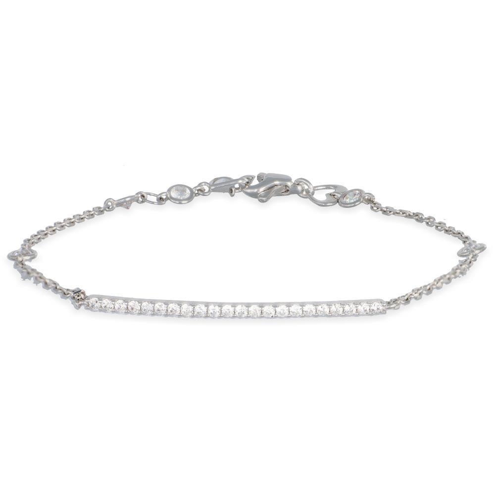 Bracciale in Oro Bianco 18 Kt e Cubic Zirconia