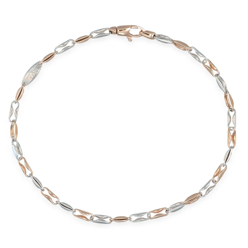 Bracciale In Oro Bianco e Rosa 18 Kt