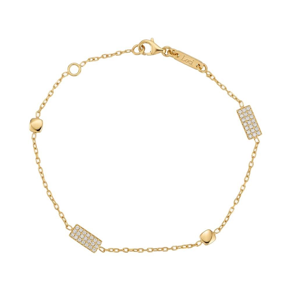 Bracciale in Oro Giallo 18 Kt e Cubic Bianca