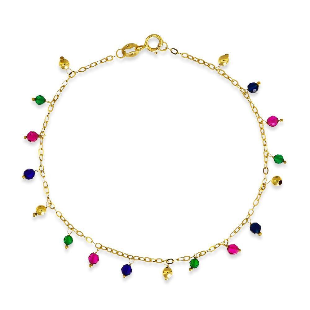 Bracciale in Oro Giallo 18 Kt e Pietre Colorate