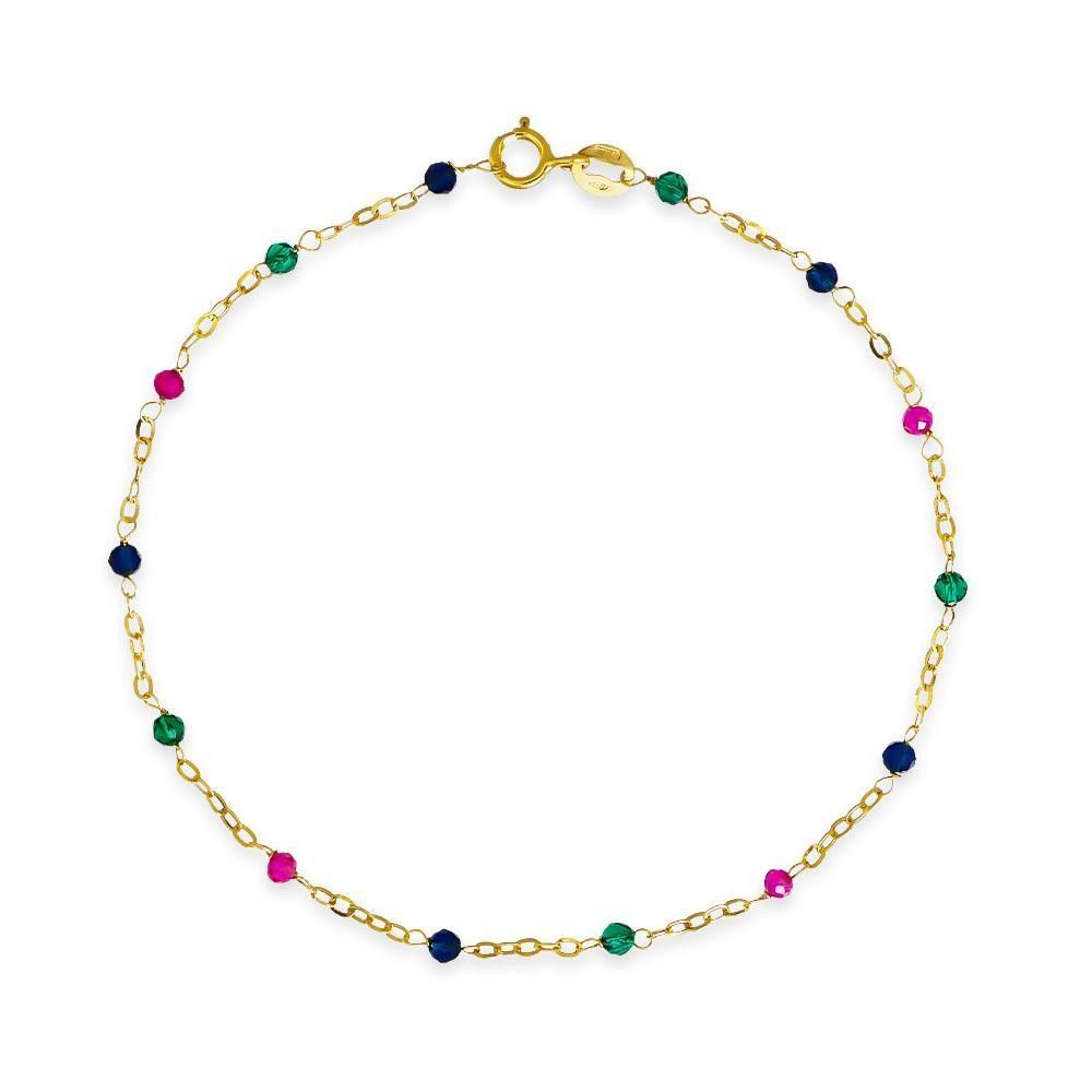 Bracciale in Oro Giallo 18 Kt e Pietre Colorate