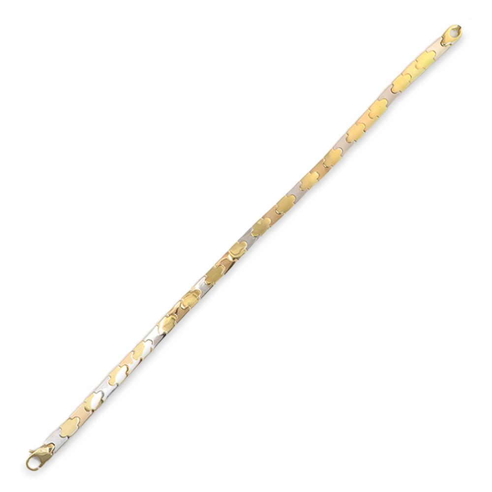 Bracciale in Oro Giallo e Bianco 18 Kt