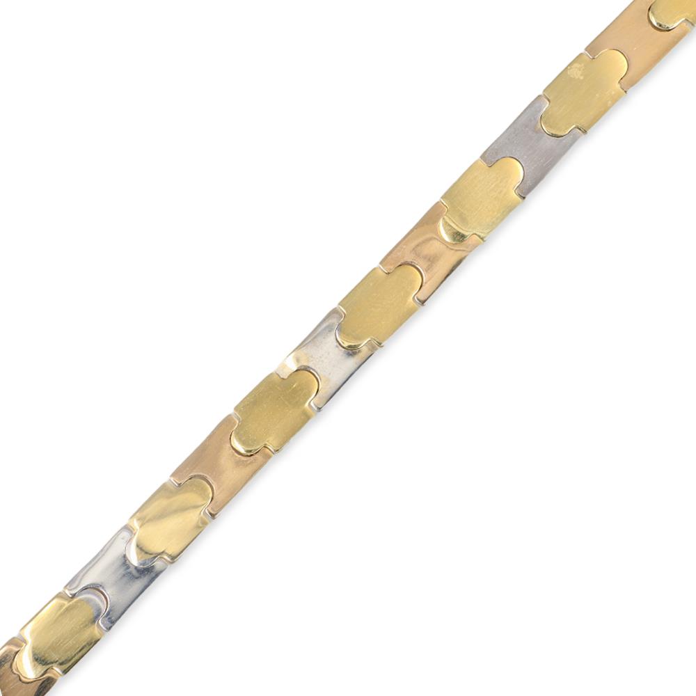 Bracciale in Oro Giallo e Bianco 18 Kt
