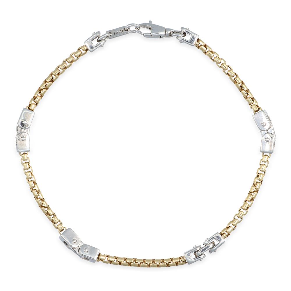 Bracciale in Oro Giallo e Bianco 18 Kt