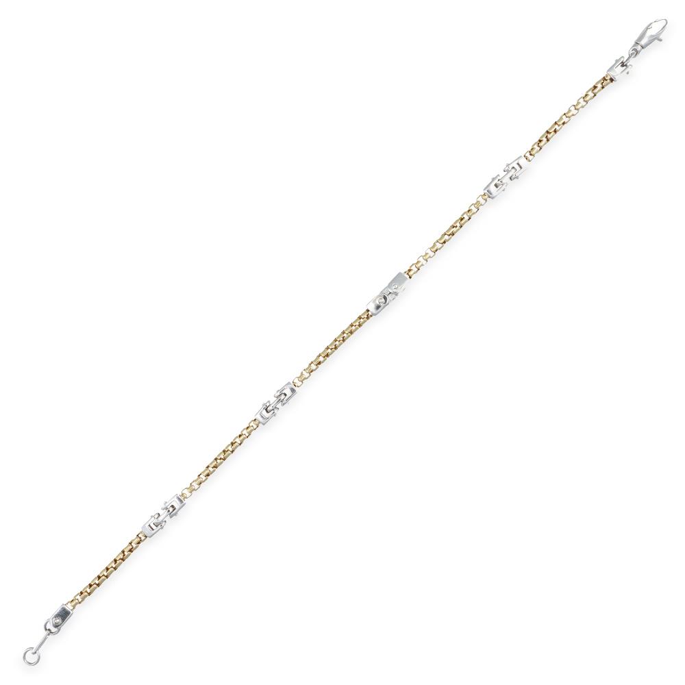 Bracciale in Oro Giallo e Bianco 18 Kt