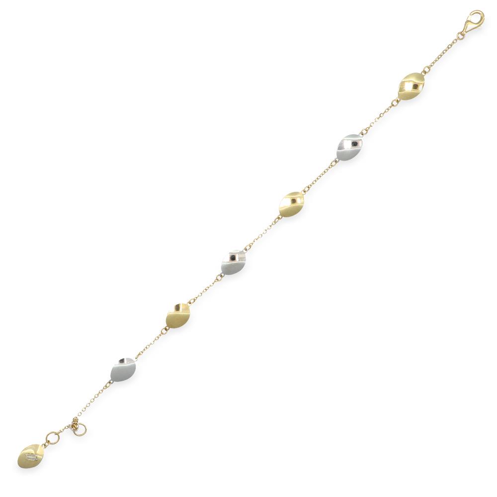 Bracciale in Oro Giallo e Bianco 18 Kt