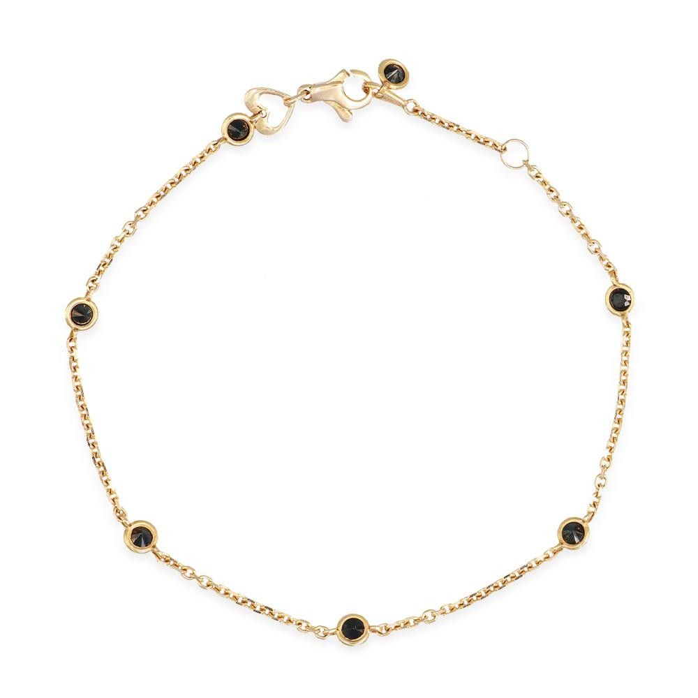 Bracciale in Oro Rosa 18 Kt e Spinello Nero