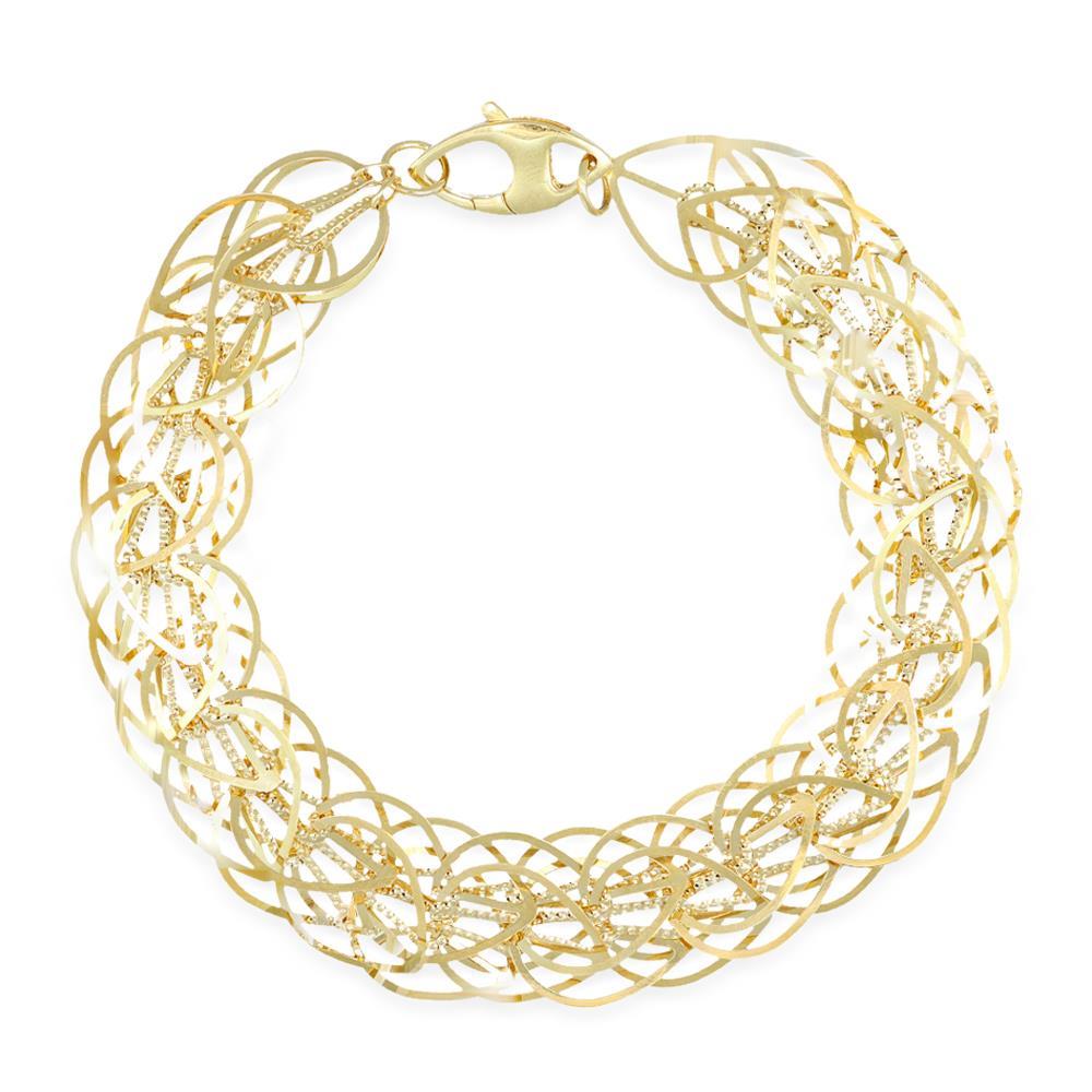 Bracciale Intecciato in Oro Giallo 18 Kt