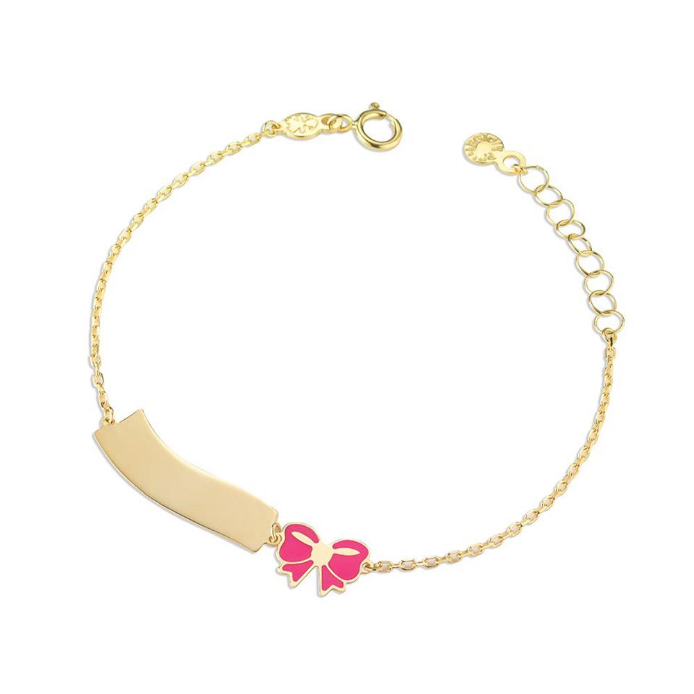 Bracciale Le Bebè Toys con Fiocco e Targhetta Nuvola in Oro Giallo 18 Kt