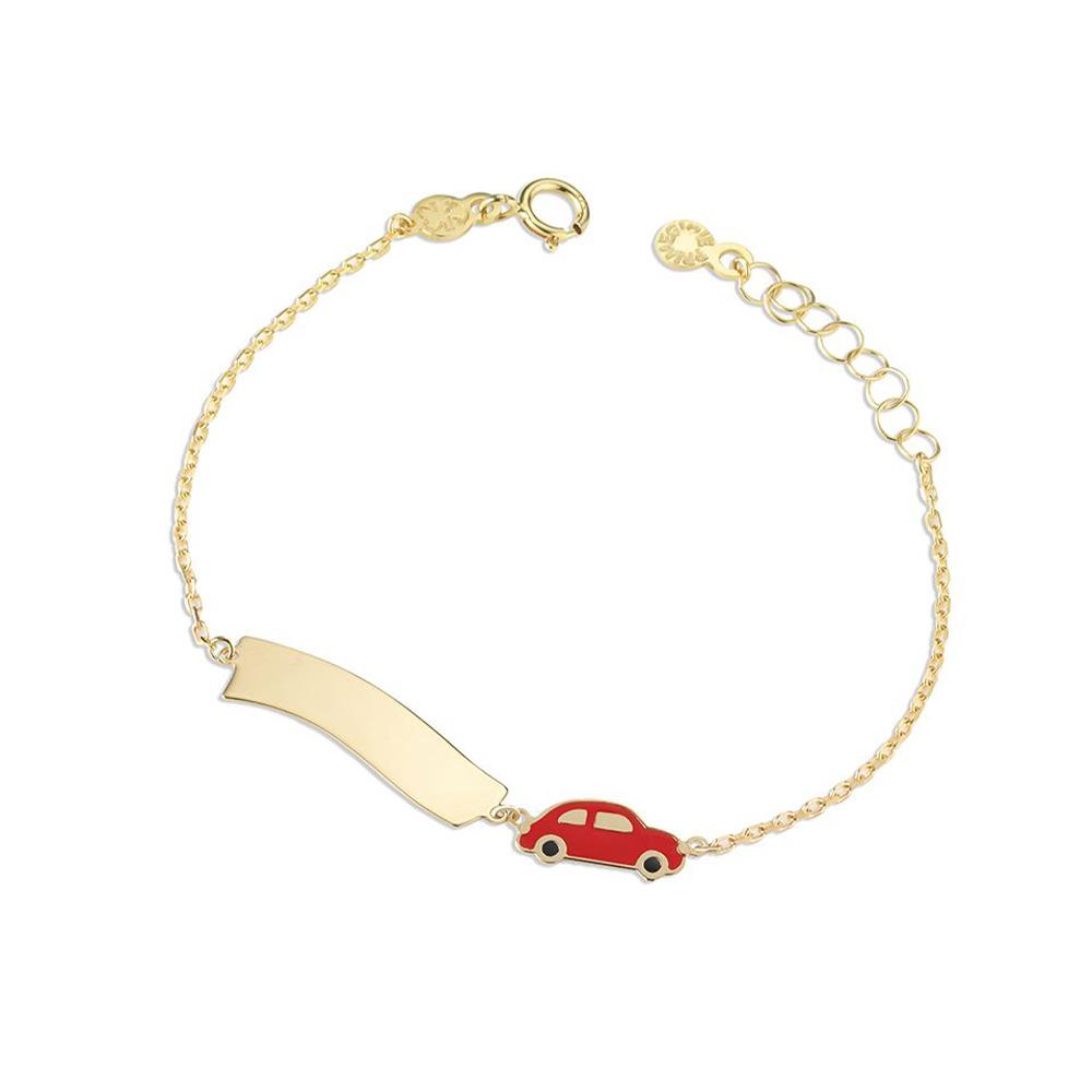 Bracciale Le Bebè Toys con Macchina e Targhetta Nuvola in Oro Giallo 18 Kt