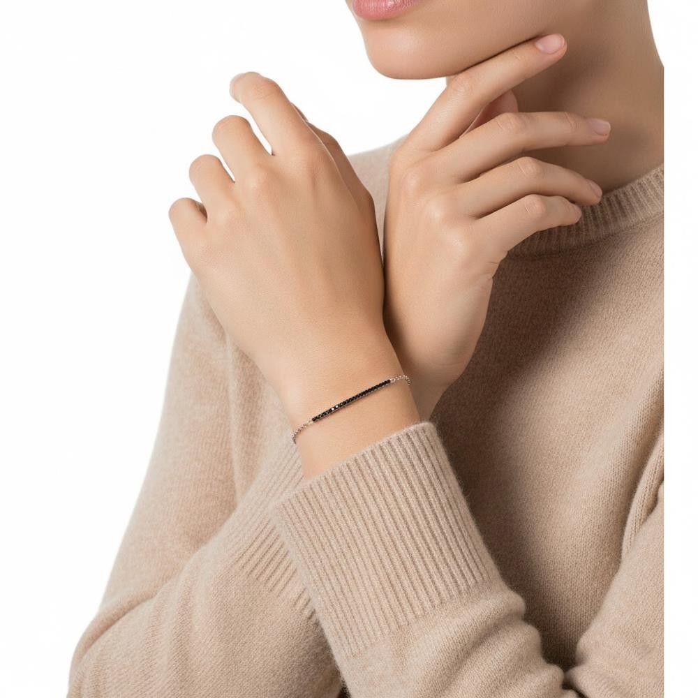 Bracciale Le Lune Diamonds in Oro Bianco 18 Kt e Diamanti Neri