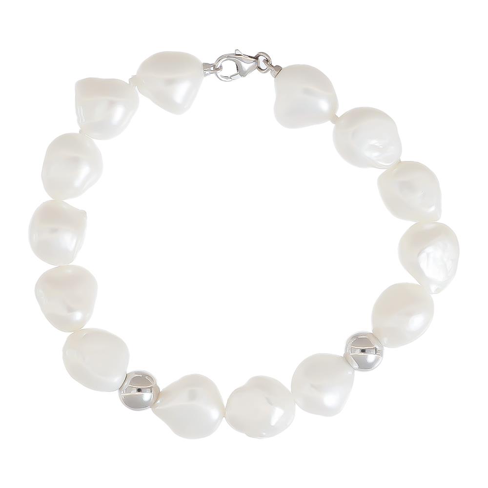 Bracciale Le Lune Perle Barocche 10/11 mm con Elementi Centrale