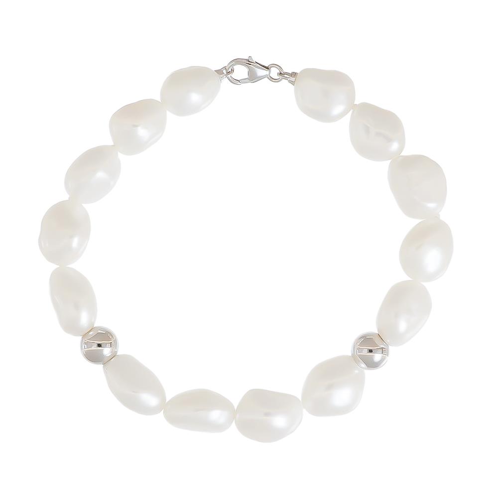 Bracciale Le Lune Perle Barocche 10/11 mm con Elementi Centrale