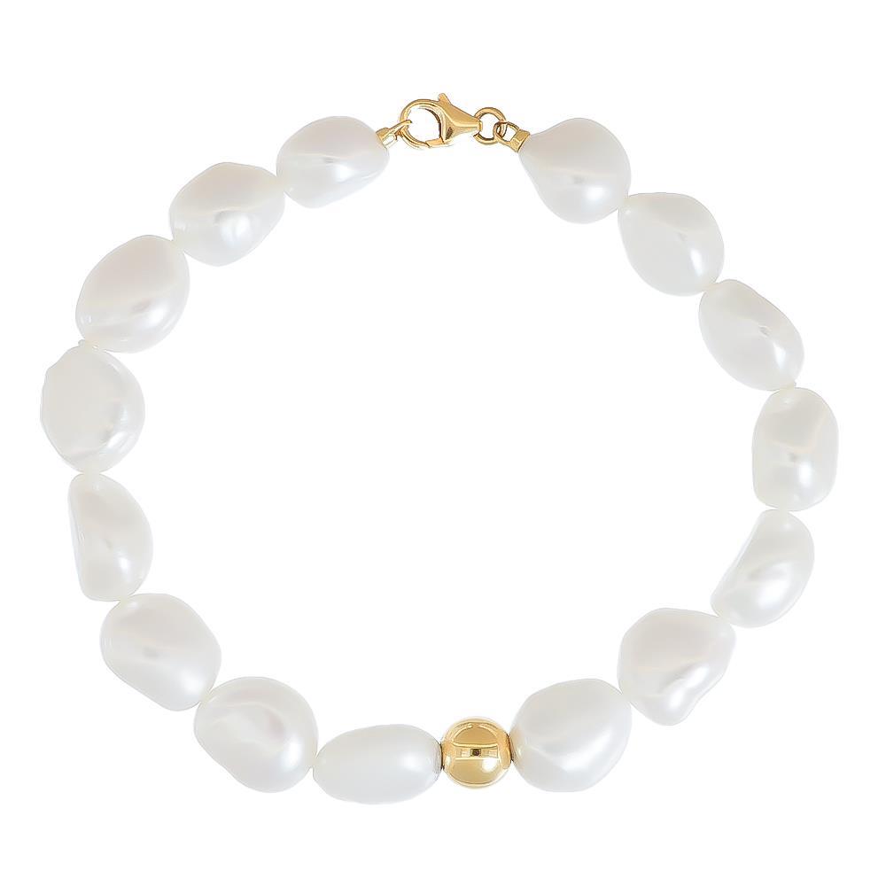 Bracciale Le Lune Perle Barocche 10/11 mm con Elemento Centrale