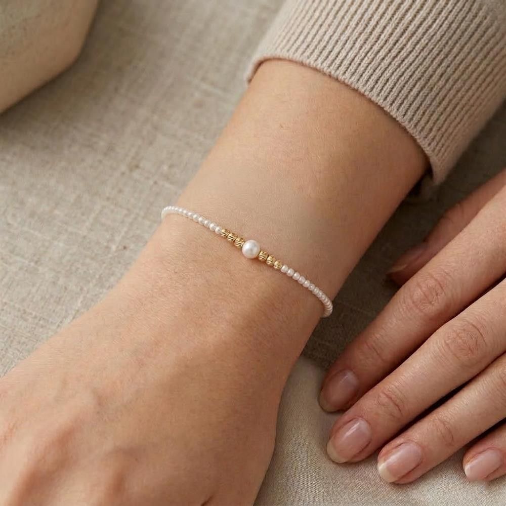 Bracciale Le Lune Perle in Oro Giallo 18 Kt