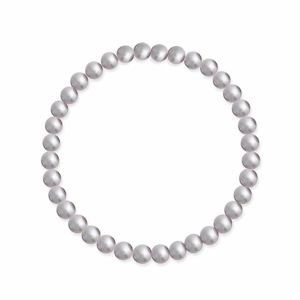 Bracciale Le Lune Young Elastico PERLE Grigie mm 5,5/6