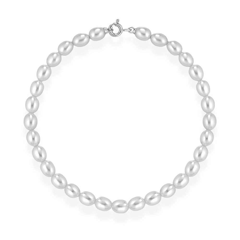 Bracciale Le lune Young in Oro Bianco 18 Kt e Perle