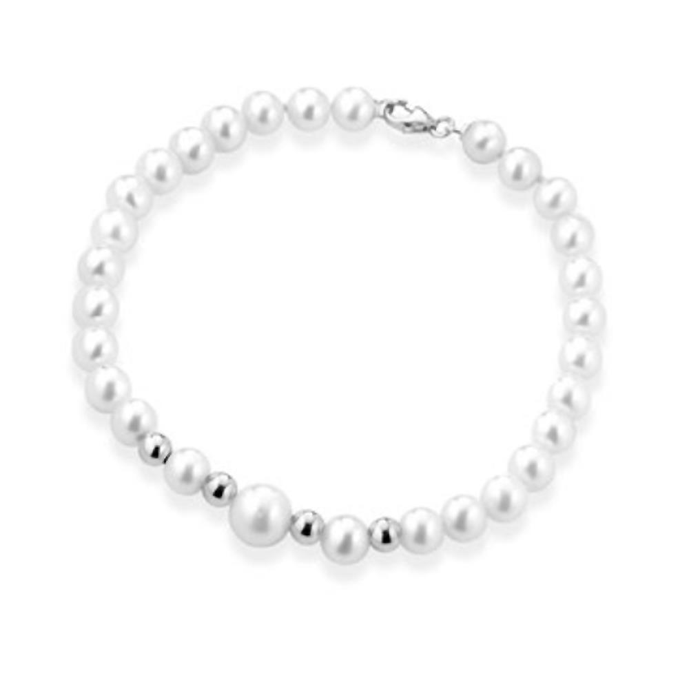 Bracciale Le Lune Young in Oro Bianco 18Kt ø PERLE mm 5,5/6