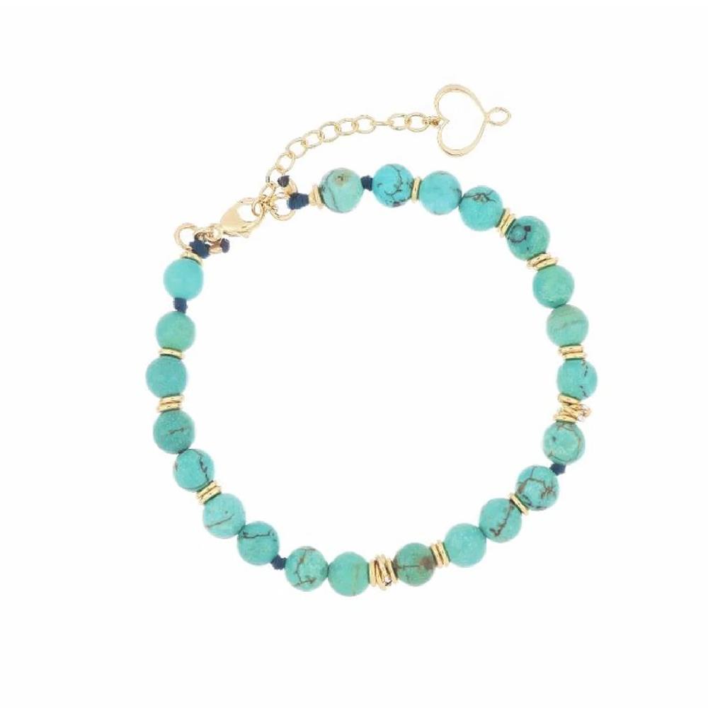 Bracciale Maman et Sophie argento e sfere aulite turchese