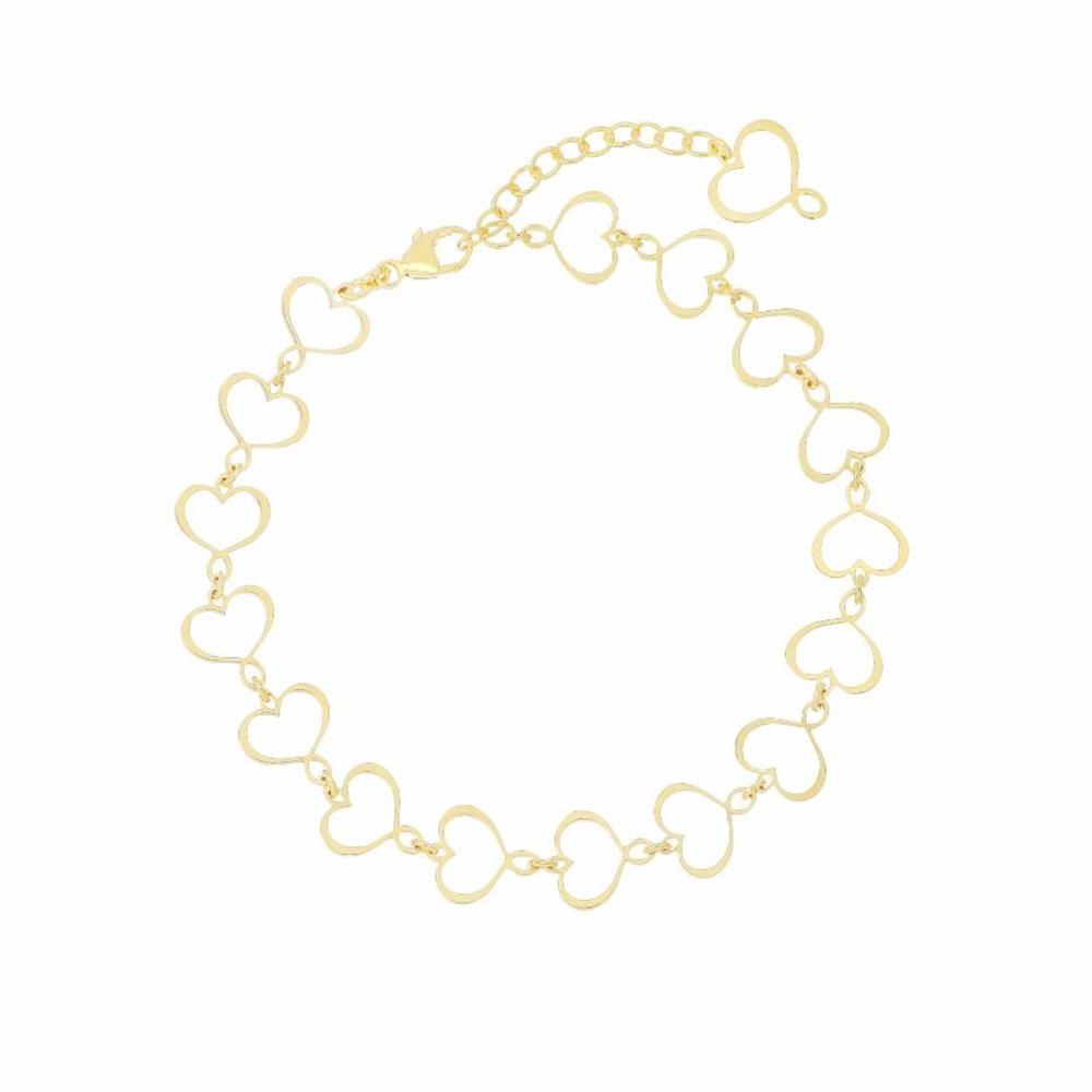 Bracciale Maman et Sophie in argento dorato maglie cuore
