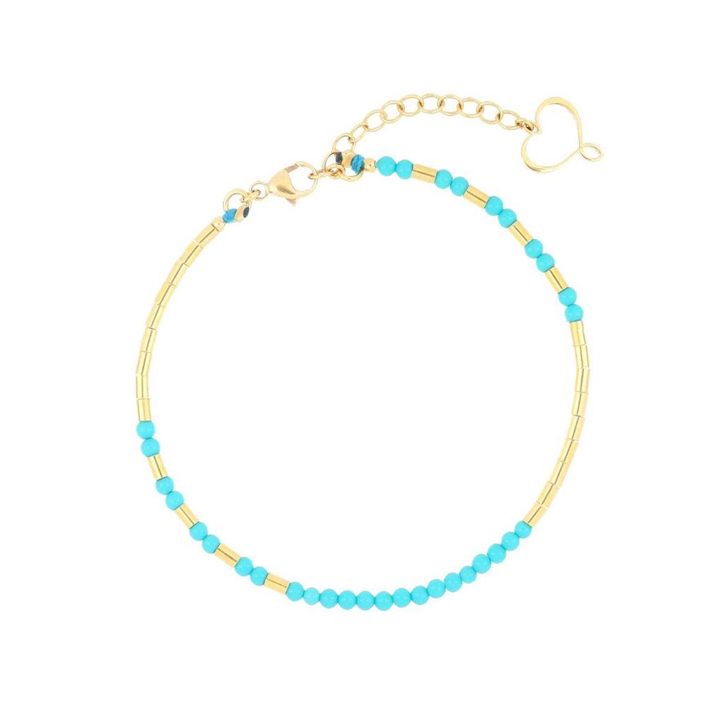 Bracciale Maman et Sophie Mia Africa tubicini argento dorato con turchese