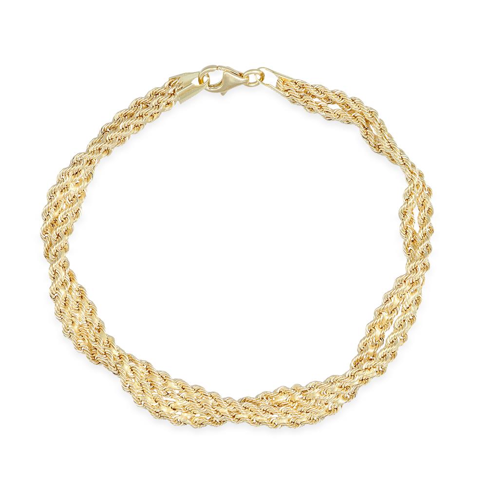 Bracciale Morbido Intrecciato in Oro Giallo 18 Kt