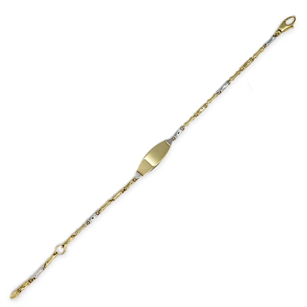 Bracciale Neonato in Oro Bianco e Giallo 18 Kt