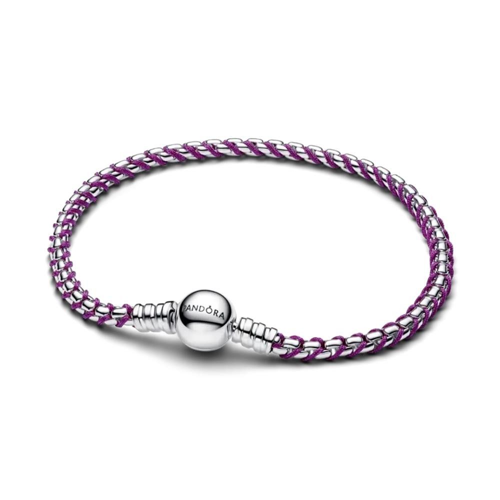 Bracciale Pandora Intreccio Tessuto Viola
