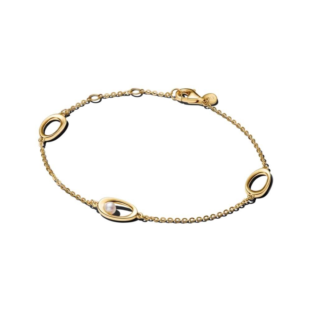 Bracciale Pandora Ovali Linea Sinuosa e Perla D