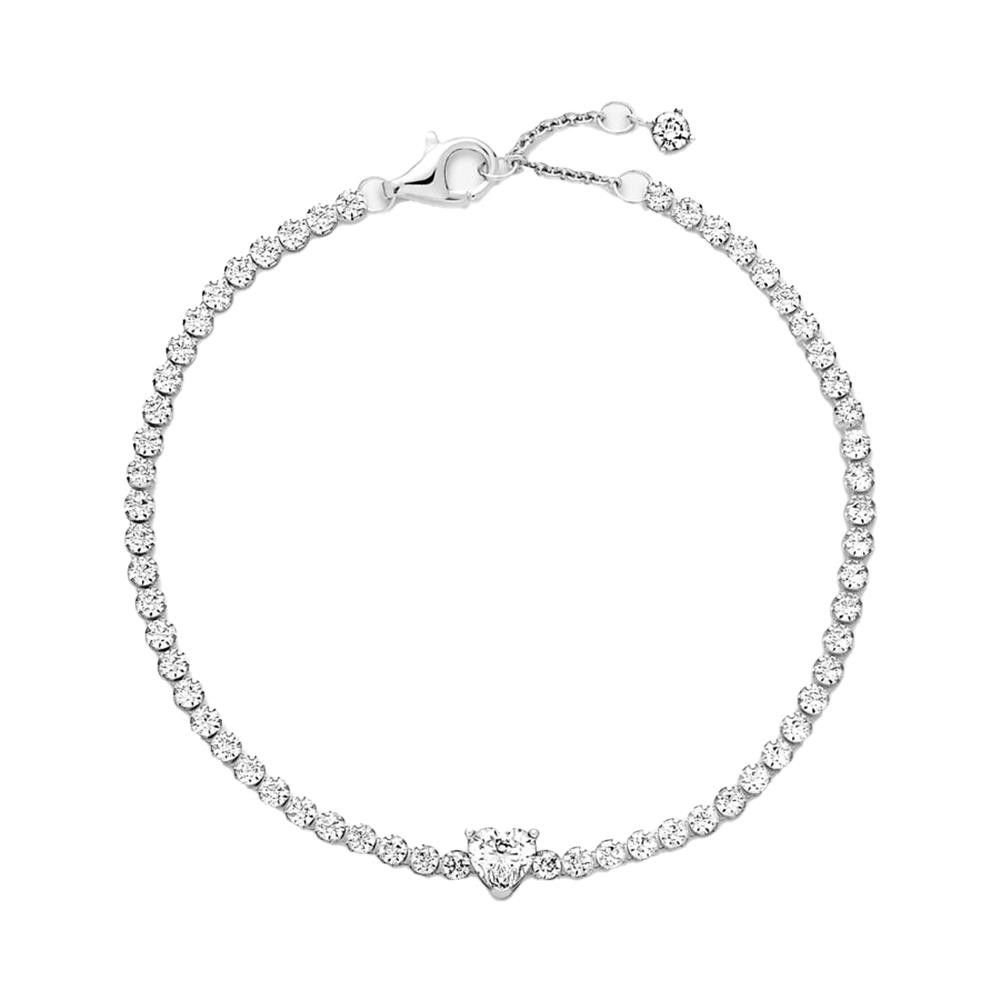Bracciale Pandora Tennis con Cuore in rilievo