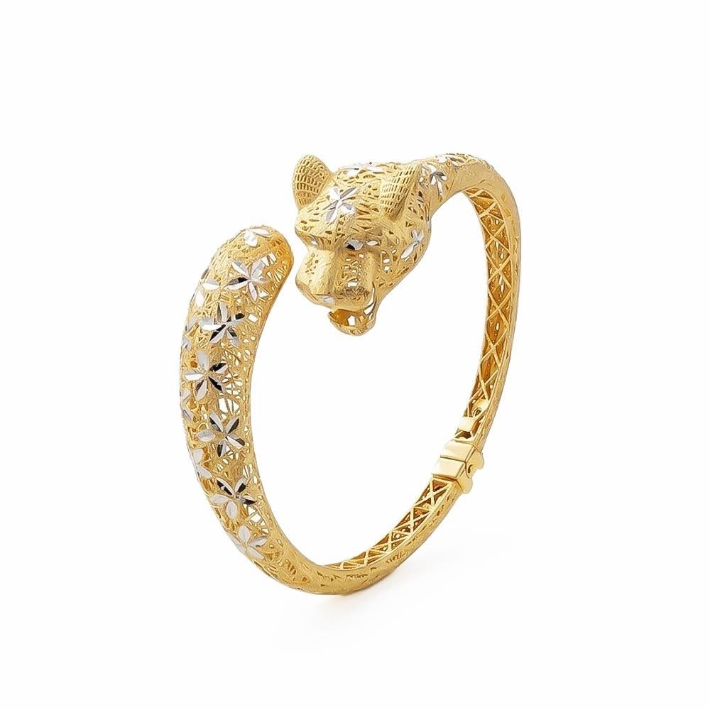 Bracciale Pantera in Oro Giallo e Bianco 18 Kt