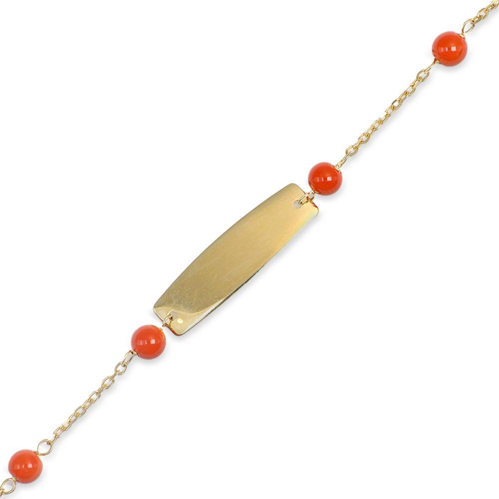 Bracciale Neonato con Coralli Oro Giallo 18 Kt battesimo