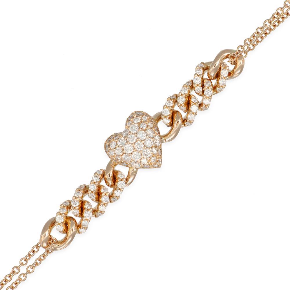 Bracciale Pippo Perez Cuore in Oro Giallo 18 Kt e Diamanti 