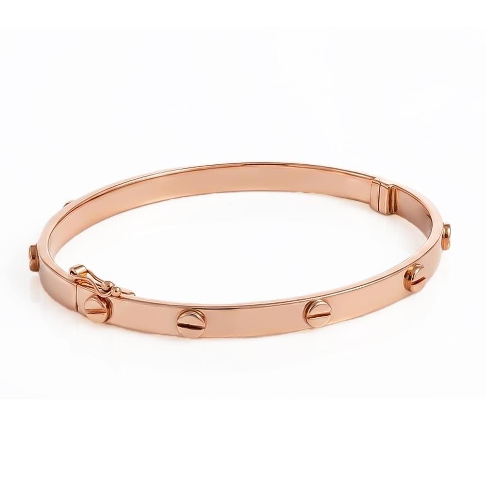 Bracciale Rigido con Viti in Oro Rosa 18 Kt