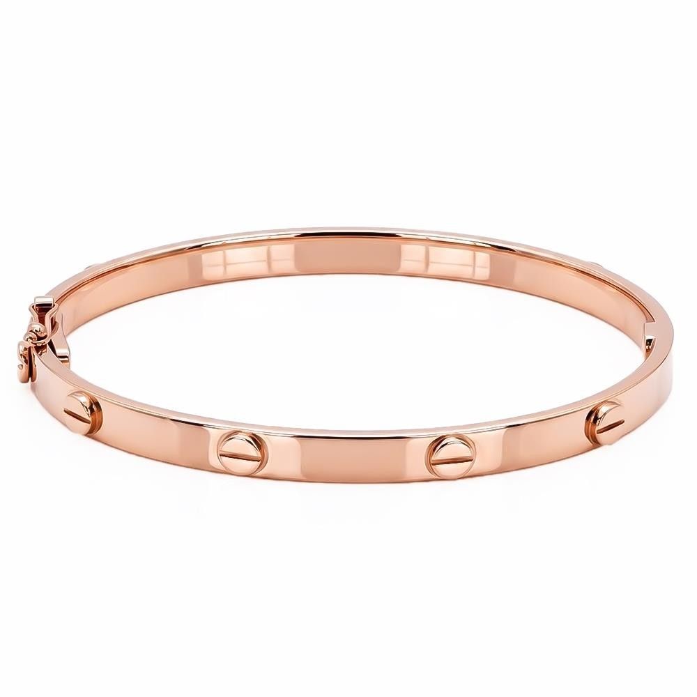Bracciale Rigido con Viti in Oro Rosa 18 Kt