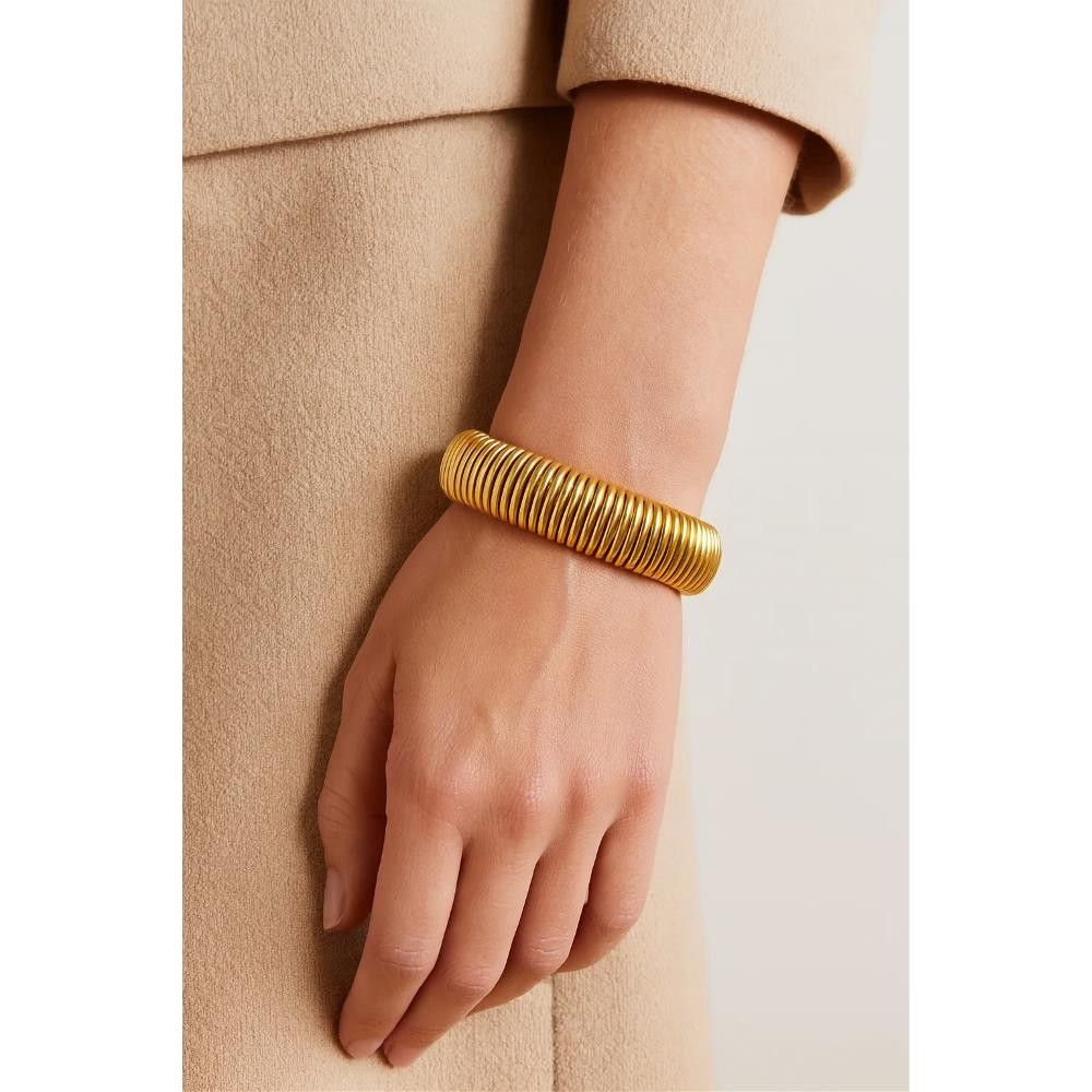 Bracciale Rigido Elastico in Oro Giallo 18 Kt