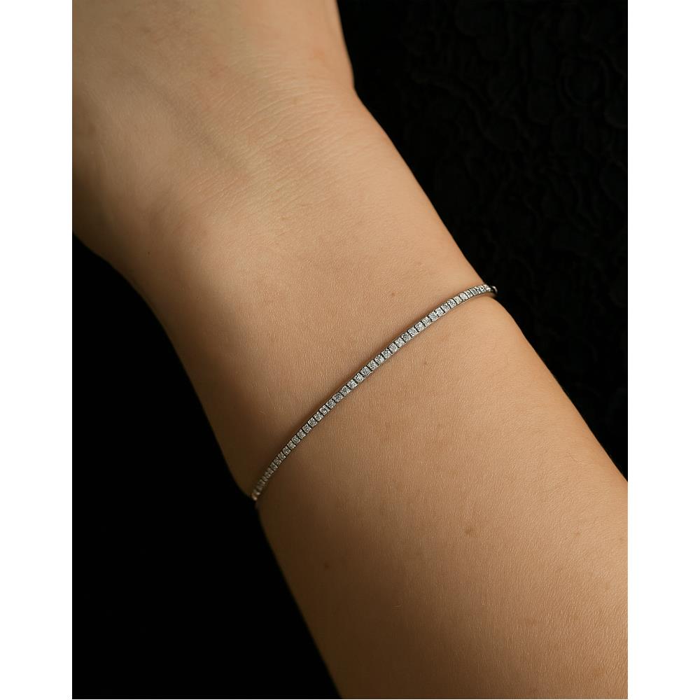 Bracciale Rigido in Oro Bianco 18 Kt con Diamanti