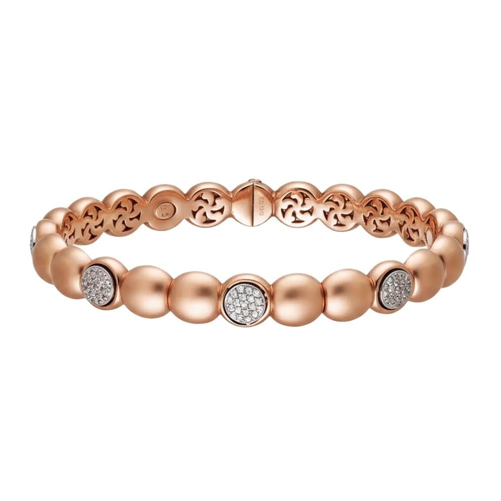 Bracciale rigido In Oro Rosa 18 Kt con Cubic Bianca