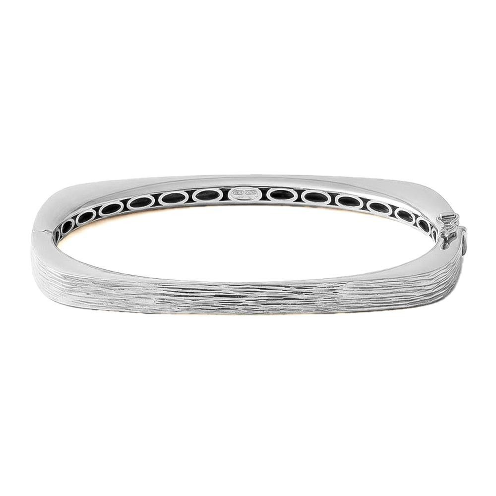 Bracciale Rigido Quadrato in Oro Bianco 18 Kt