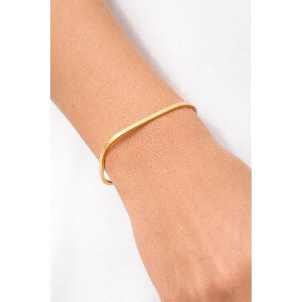 Bracciale Rigido Quadrato in Oro Giallo 18 Kt