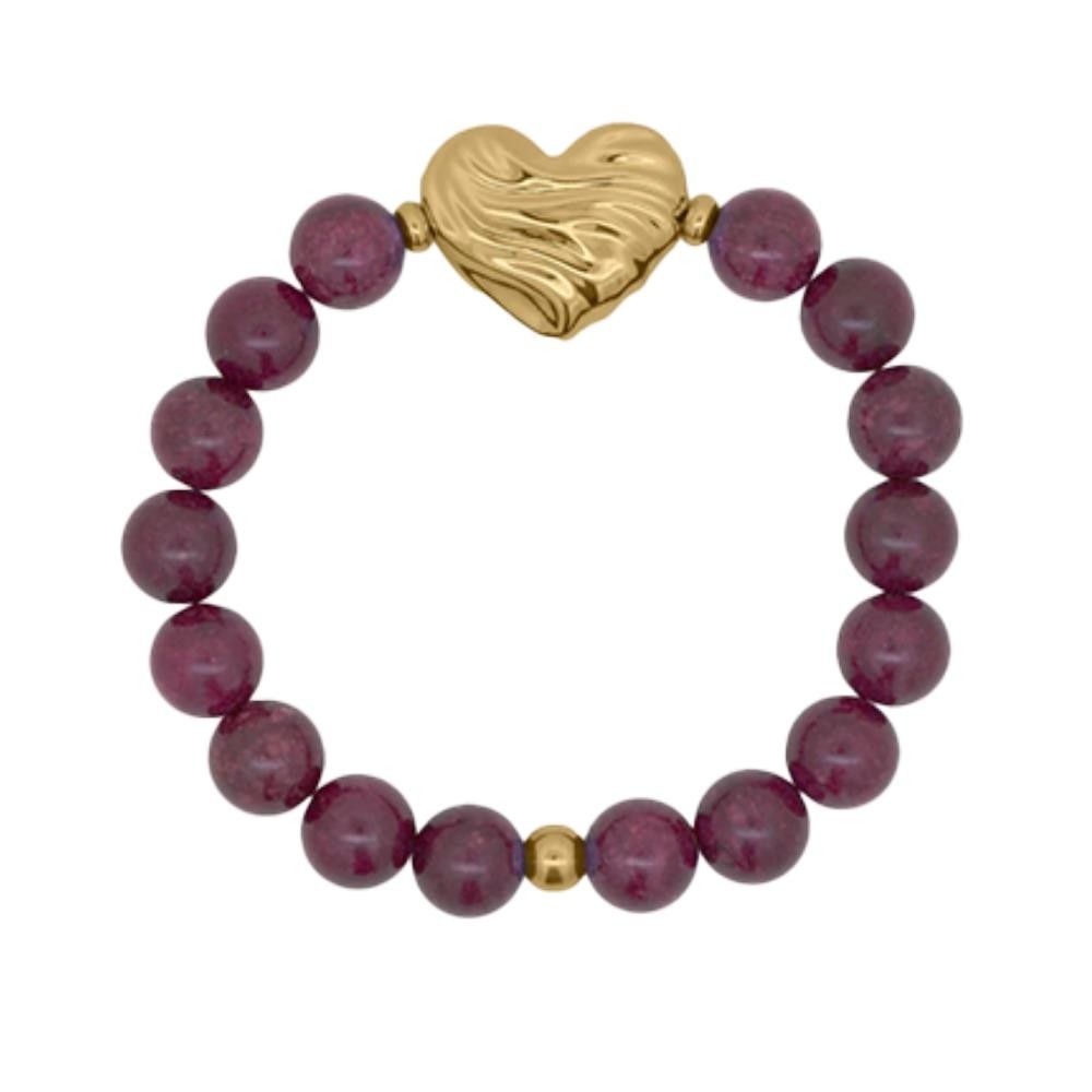 Bracciale Rue Des Mille Boldheart Giada Burgundy Cuore Bold