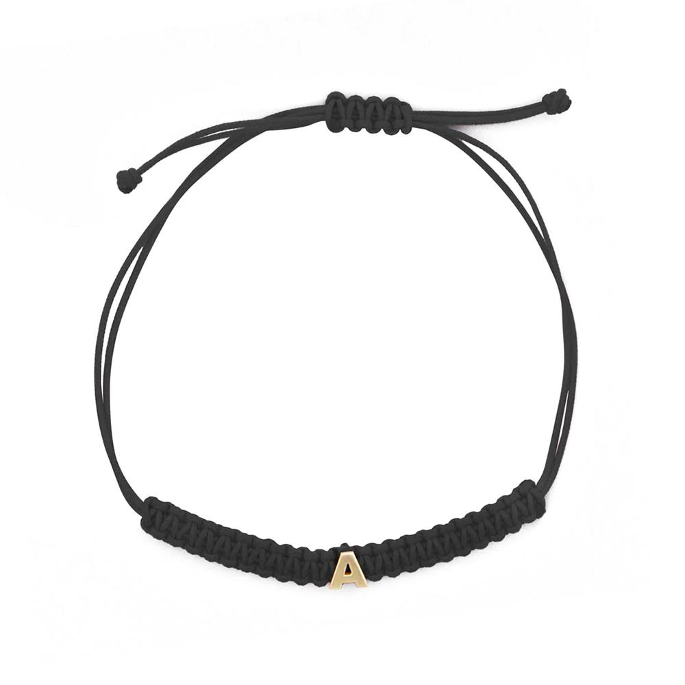 Bracciale Rue Des MIlle Oro 18 KT Tessuto con Lettera "A"