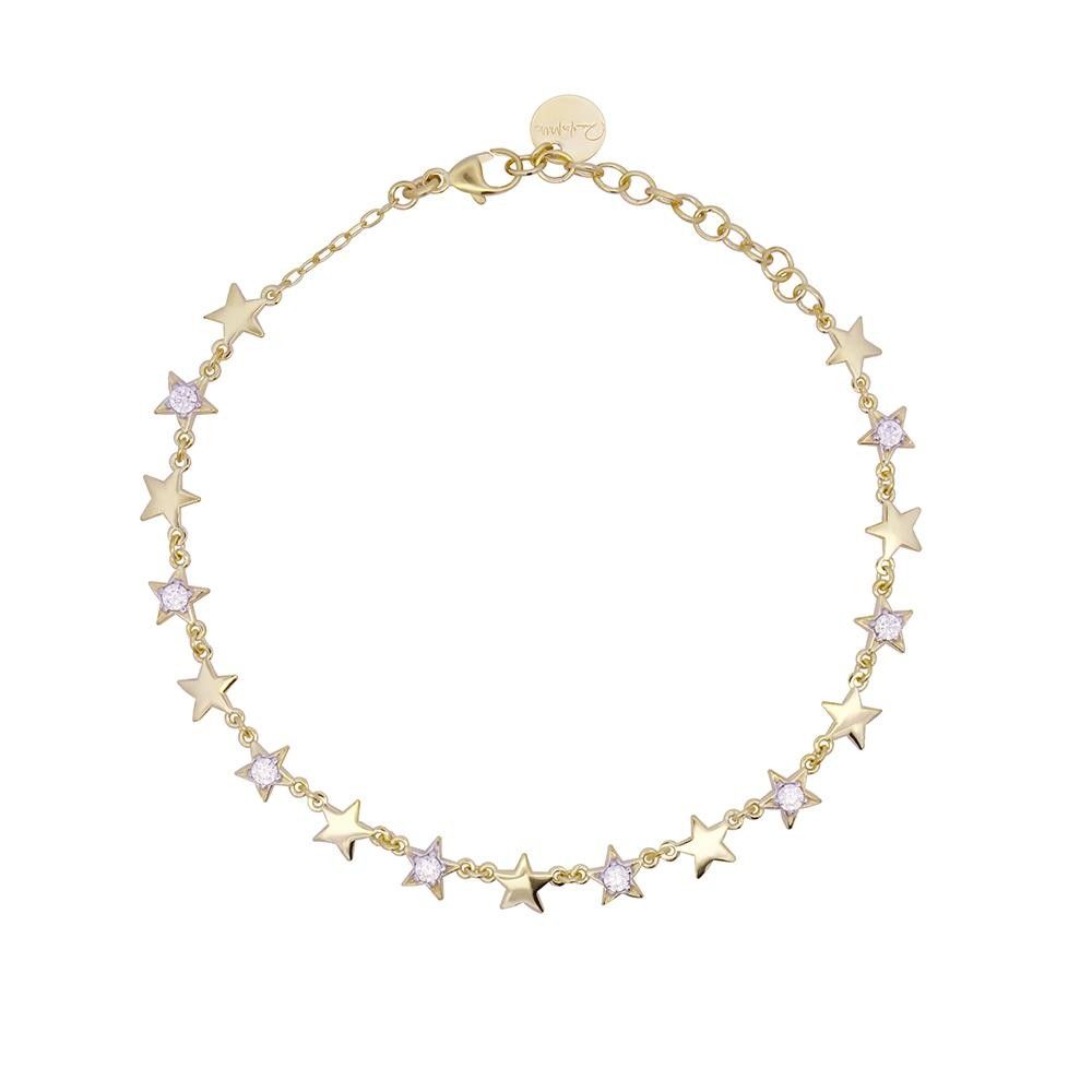 Bracciale Rue Des Mille Stardust Ten Stelle Alternate Lisce e Pavè