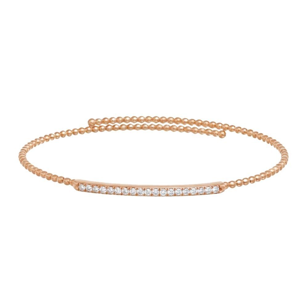 Bracciale Semi Rigido Bollicine in Oro Rosa 18 Kt e Diamanti