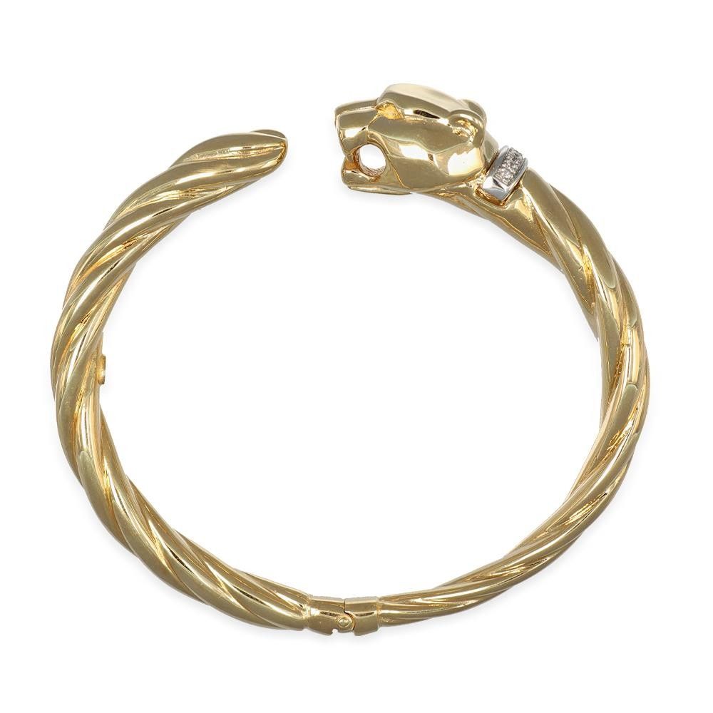 Bracciale Semi Rigido con Testa di Tigre in Oro Giallo 18 Kt