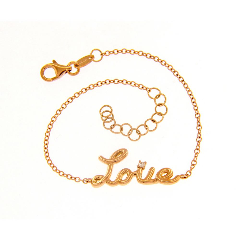 Bracciale Songa "Love" in Oro Rosa 18 Kt e Diamante