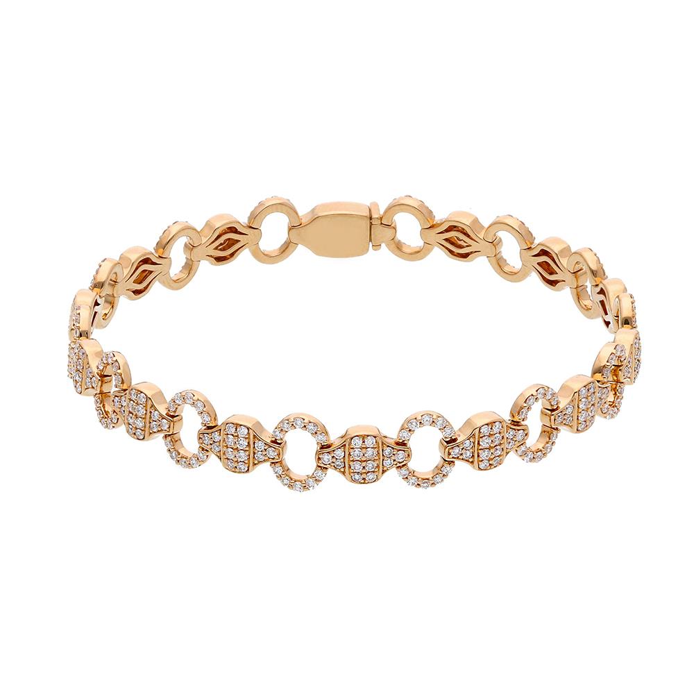 Bracciale Songa Maglia in Oro Rosa 18 Kt e Diamanti